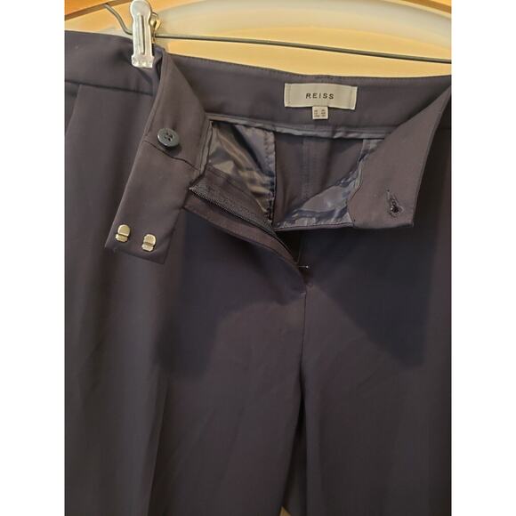 Reiss Joanne Navy Blue Trouser Dress Pants Size 12 Long Classic Neutral Business - Picture 4 of 12